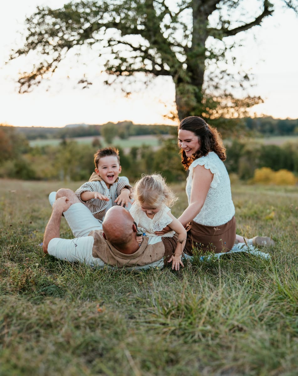 Familienfotografie, Eine Stunde im Abendlicht um 18:45 Uhr