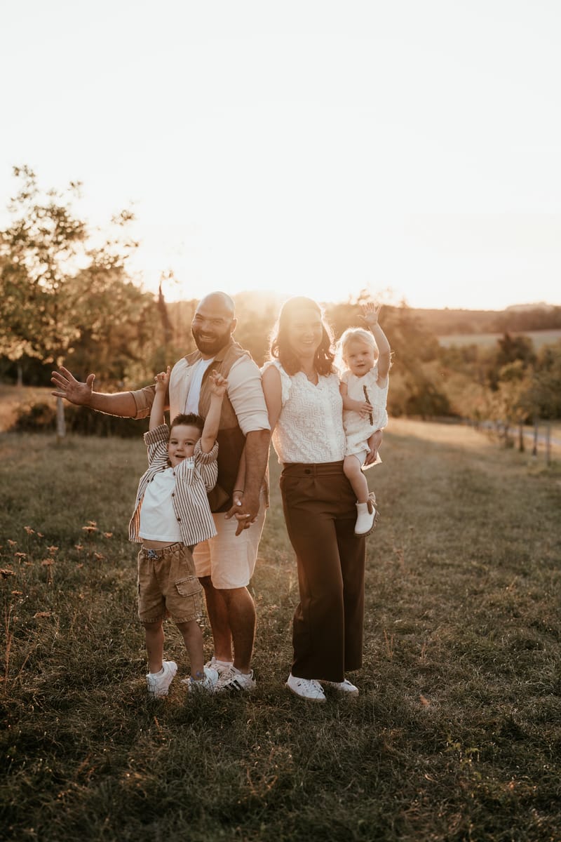 Familienfotografie, Eine Stunde im Abendlicht um 18:51 Uhr