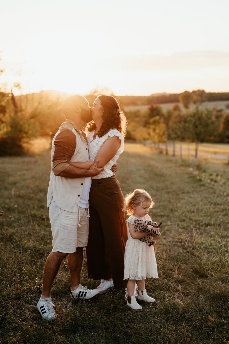 Familienfotografie, Eine Stunde im Abendlicht um 18:53 Uhr