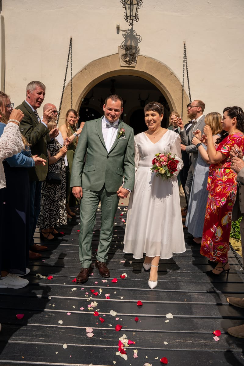 First Look mit Augenbinde, Auszug und Gratulation um 11:27 Uhr, Schloss Riet, Vaihingen an der Enz