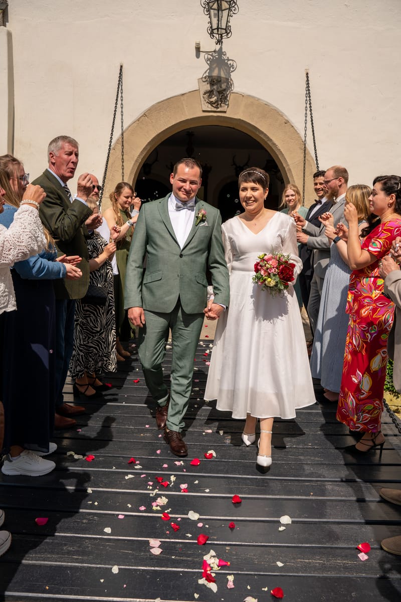 First Look mit Augenbinde, Auszug und Gratulation um 11:27 Uhr, Schloss Riet, Vaihingen an der Enz